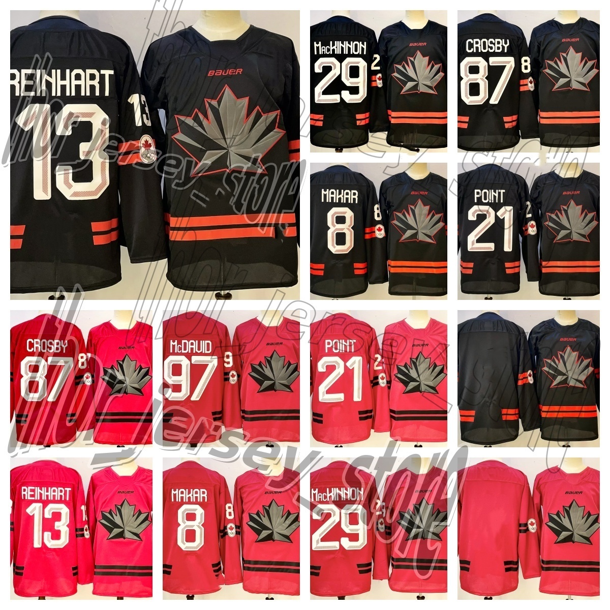 87 Sidney Crosby Canada 2026 Winter Olympices Hockey Jerseys Mcdavid Nathan Mackinnon Brayden Point Cale Makar Sam Reinhart Custom