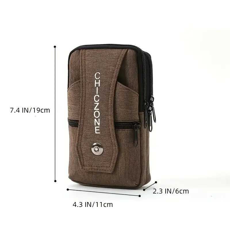 Mens Canvas Waist Bag Adjustable Crossbody Phone Pouch with Card Slots Large Capacity OrganizerT251128