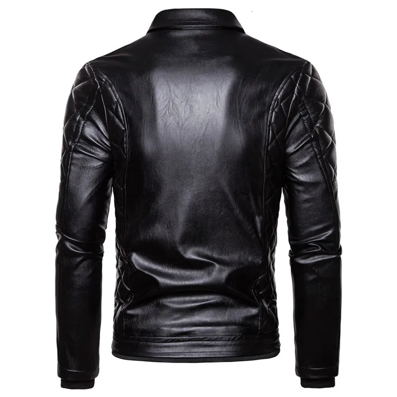 Winter Fleece Motorcycle Leather Jacket Men Turn Down Fur Collar Slim Fit Warm PU Bomber Jackets Coats Mens Moto Biker Coat 251126