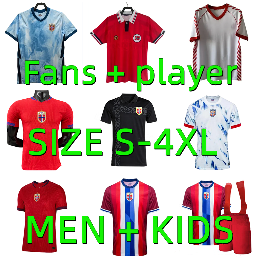 25 26 Norway Soccer Jersey 2025 2026 noruega Haaland Odegaard STRAND LARSEN sorloth BERG AJER NUSAO STIGARD VETLESEN 1984 1998 20 21 retro Football shirt Men kids kit