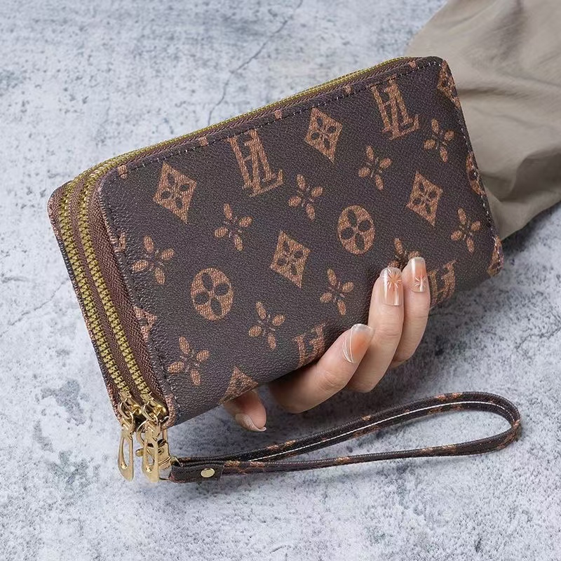 New Long Designer Wallet, Fashionable Double Zipper Large Capacity Women's Wallet