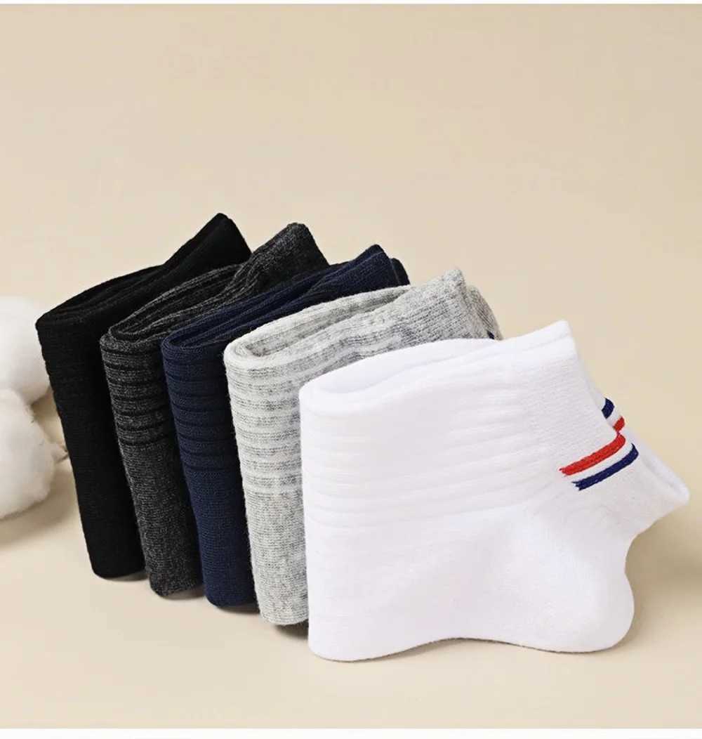 5 Pairs Mens socks spring and summer cotton socks short tube socks casual socks solid color versatile shallow socks J251128