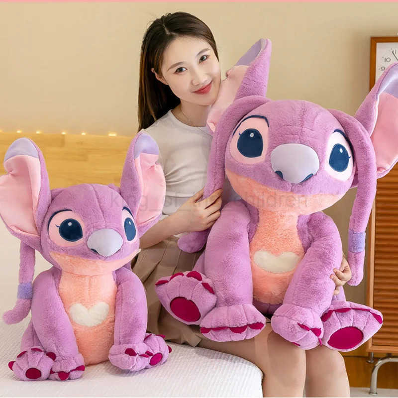 Disney 30/45/60/80cm Disney Large Lilo Stitch Stuffed Plush Toy Sewing Doll Soft Kawaii Room Decoration Pillow Toy Girl Christmas Gift W20250428
