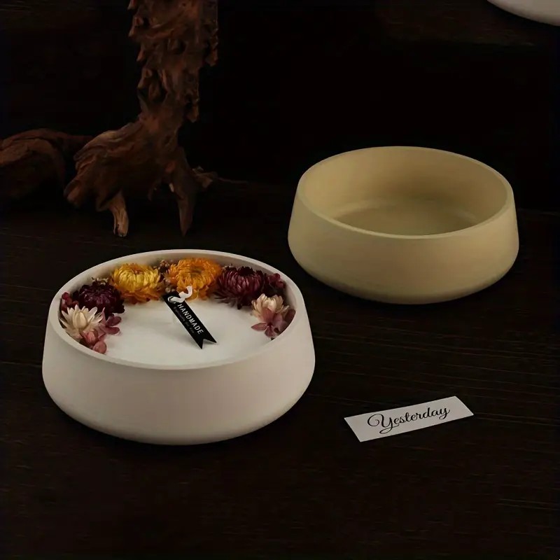 Large Round Storage Tray Candle Bowl Silicone Mold Crystal Drop Glue Storage Container Plaster Decoration