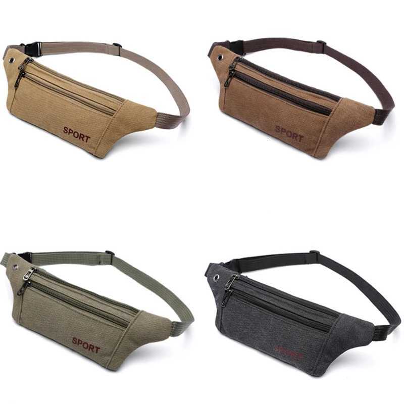 Fanny Pack Running Bags Waist Belt Bag 2024 New Canvas Purse Travel Camping Hiking Pocket Belly Pouch For Phone Coins Women MenT251128