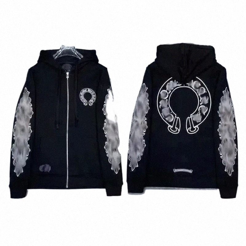 chrome Mens Hoodies Designer Hoodie Long Sleeved T-Shirt Pullover Sanskrit Cross Printed Hooded Sweatshirts Cardigan Men Women Street Casual Zip Up Ja e8oo#