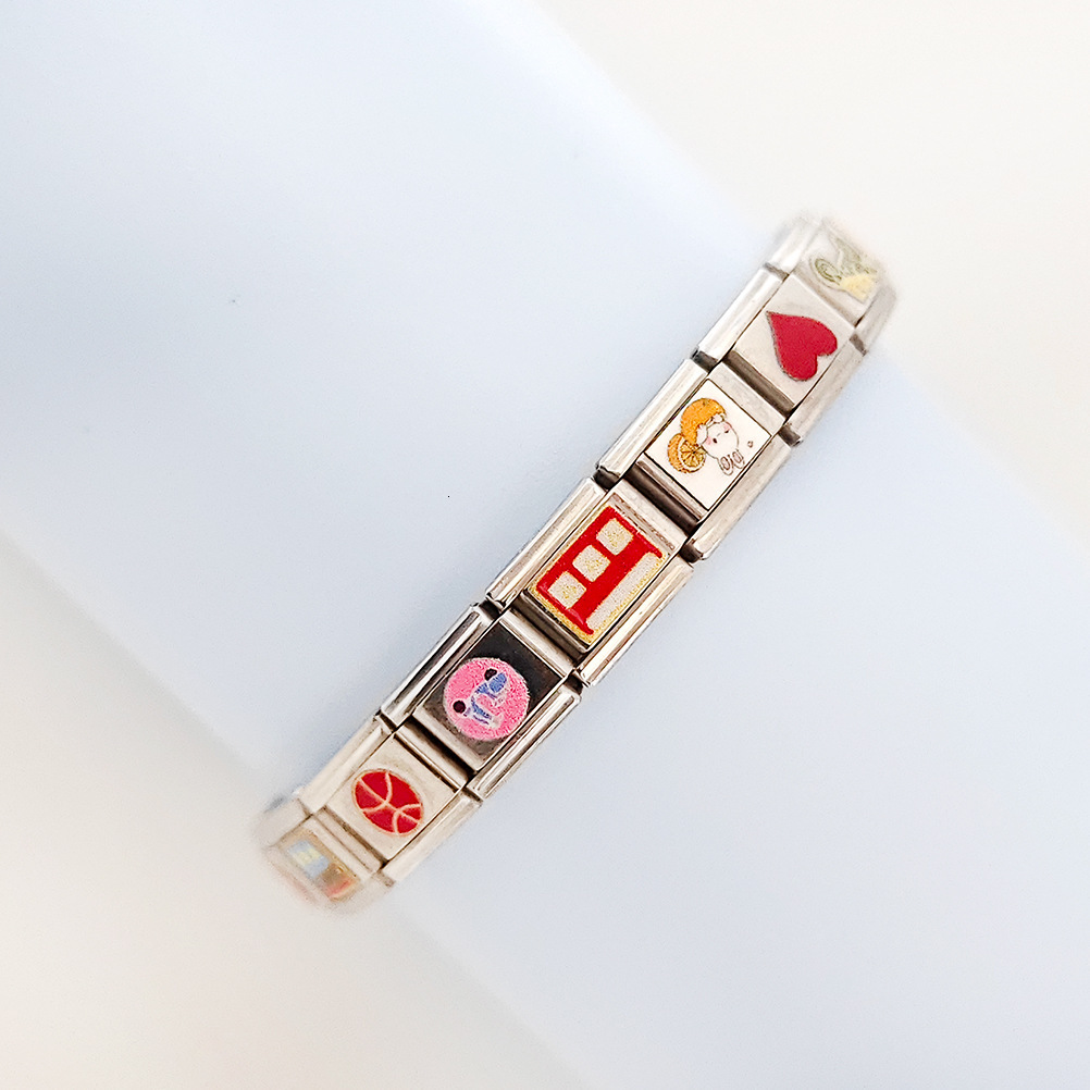 Italian module titanium steel DIY pattern free splicing detachable bracelet strap niche