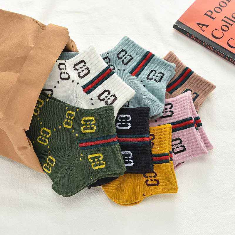 7 pairs of spring and summer college style socks womens ins trend boat socks trendy brand letter womens socks size 37-44 J251128