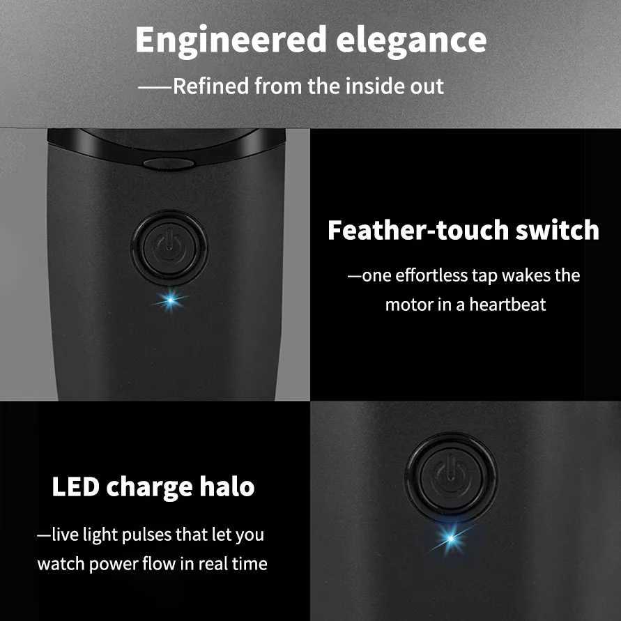 Electric Shaver Double Floating Head Mini Beard Knife For Men Portable Travel Cordless Face Razor Trimmer C251128