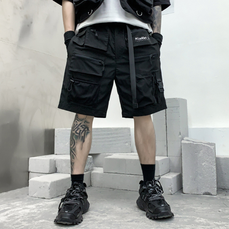 Summer Mens Cargo Shorts Trendy Ins Street Style Loose Fit Five-Point Shorts Trendy Straight Pants DK22 P85250828