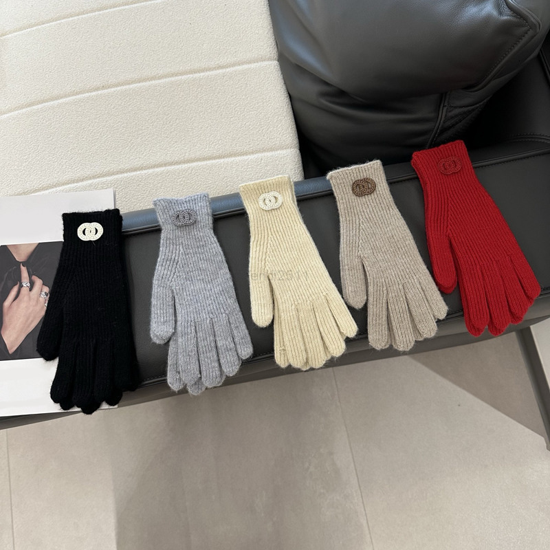 Five Fingers Gloves Classic Gloves for Winter Fashion Women Colorful Mittens Glove Knit Round Letter Style Outdoor Sport Warm Winters Hemp Knitting Gloves