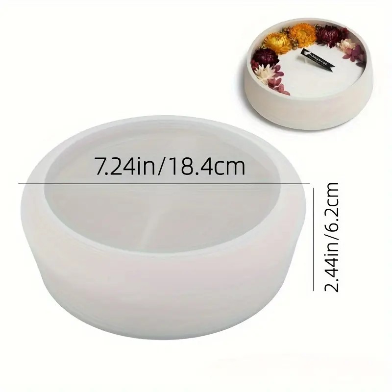 Large Round Storage Tray Candle Bowl Silicone Mold Crystal Drop Glue Storage Container Plaster Decoration