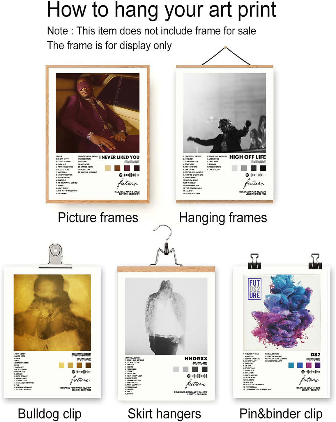 Album Cover Signed Limited Posters Print Rapper Music Canvas Posters Wall Art Room Aesthetic Set of 6 for Teen and Girls Dorm Decor 8x10 inch Unframed