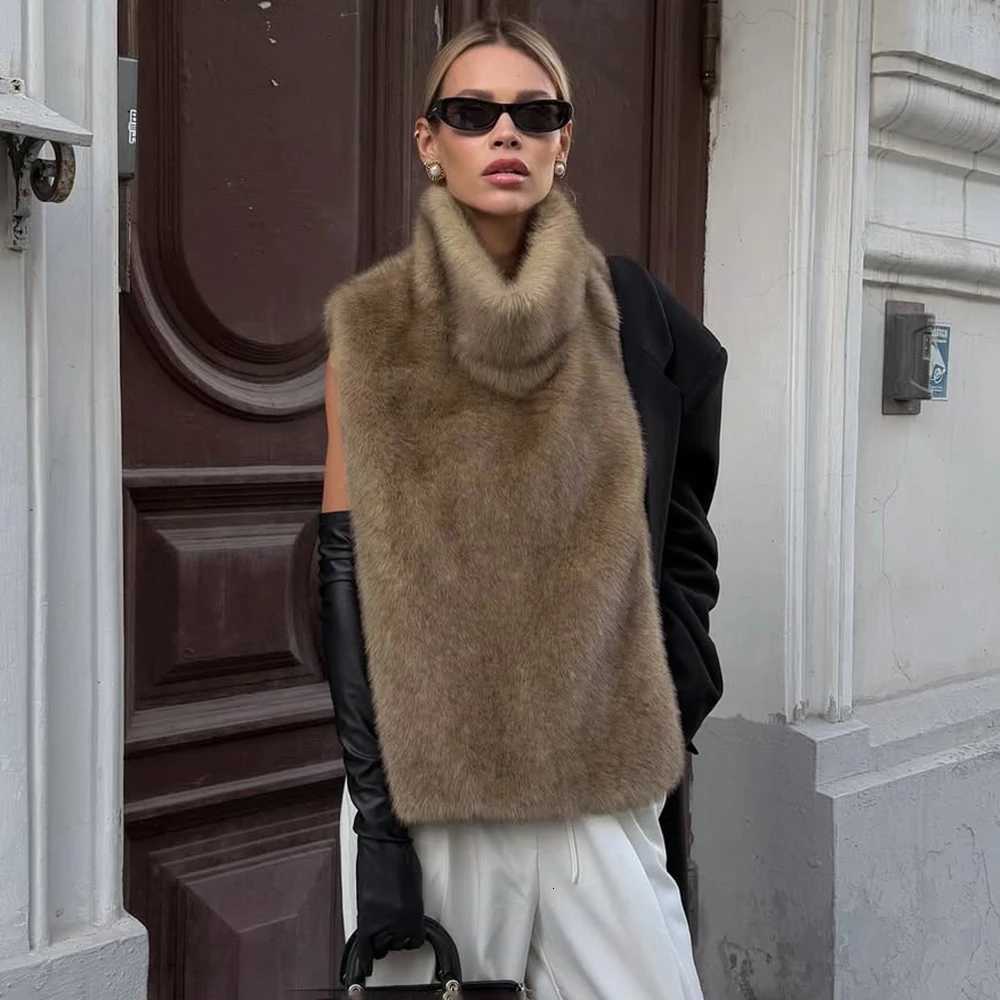 Ticketsx Women Wool Vest Jacket Fashion New Solid Sleeveless Winter Warm Vest Jacket Vintage Casual Female High Street JacketT251128