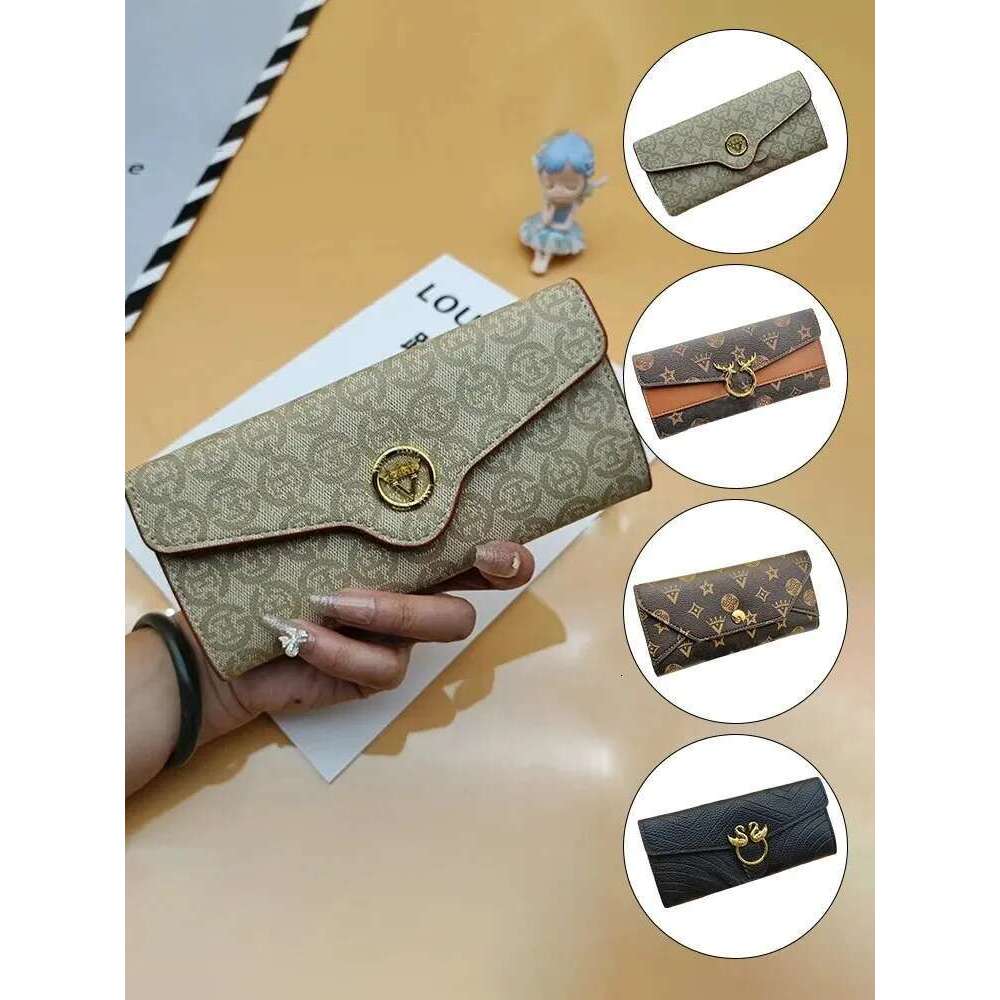 PU Leather Long and Fashion Emed Pattern Multi Card Slots Large Capacity Wallet for Women