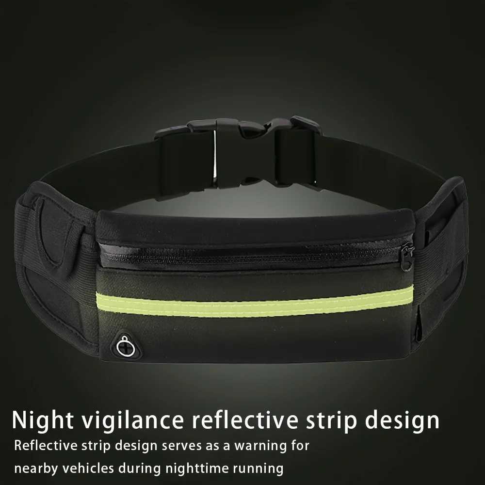 Large Sport Waist Pack - Multi-Pocket Reflective Durable For Running Cycling Hiking Red NylonT251128