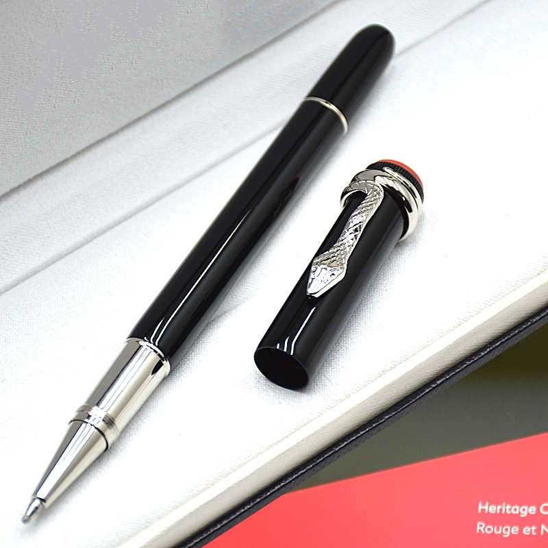 High Quality Heritage Collection Black Metal Rollerball Pen Ballpoint Pen Special Design Snake Clip Office School Writing Ink Fountain Pens