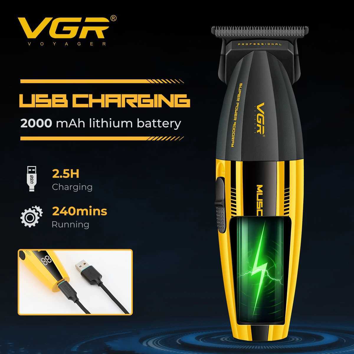 VGR Hair Trimmer Professional Hair Clippers Electric Trimmer Adjustable Hair Cut Machine Metal Clippers and Trimmers Set V-285 H251220