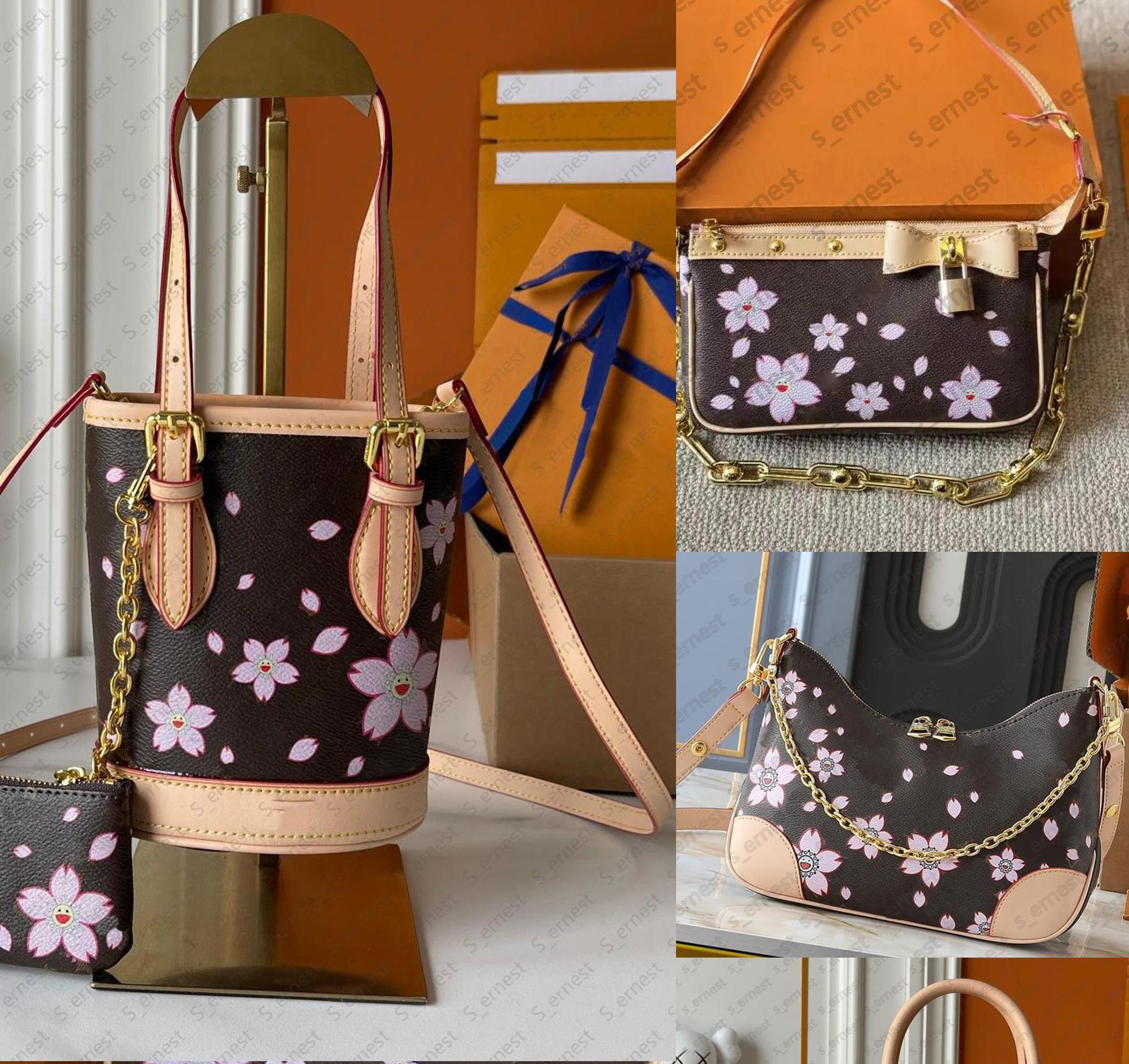 designer women murakami bag shoulder bag leather handbag luxury designer tote clutch crossbody wallets cherry blossom totes