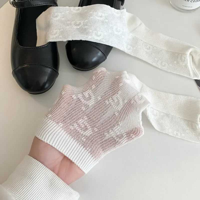 Trendy Womens Mid length Socks Double Needle Thin Spring/Summer Breathable Short Socks Korean Edition Base Long Socks J251128