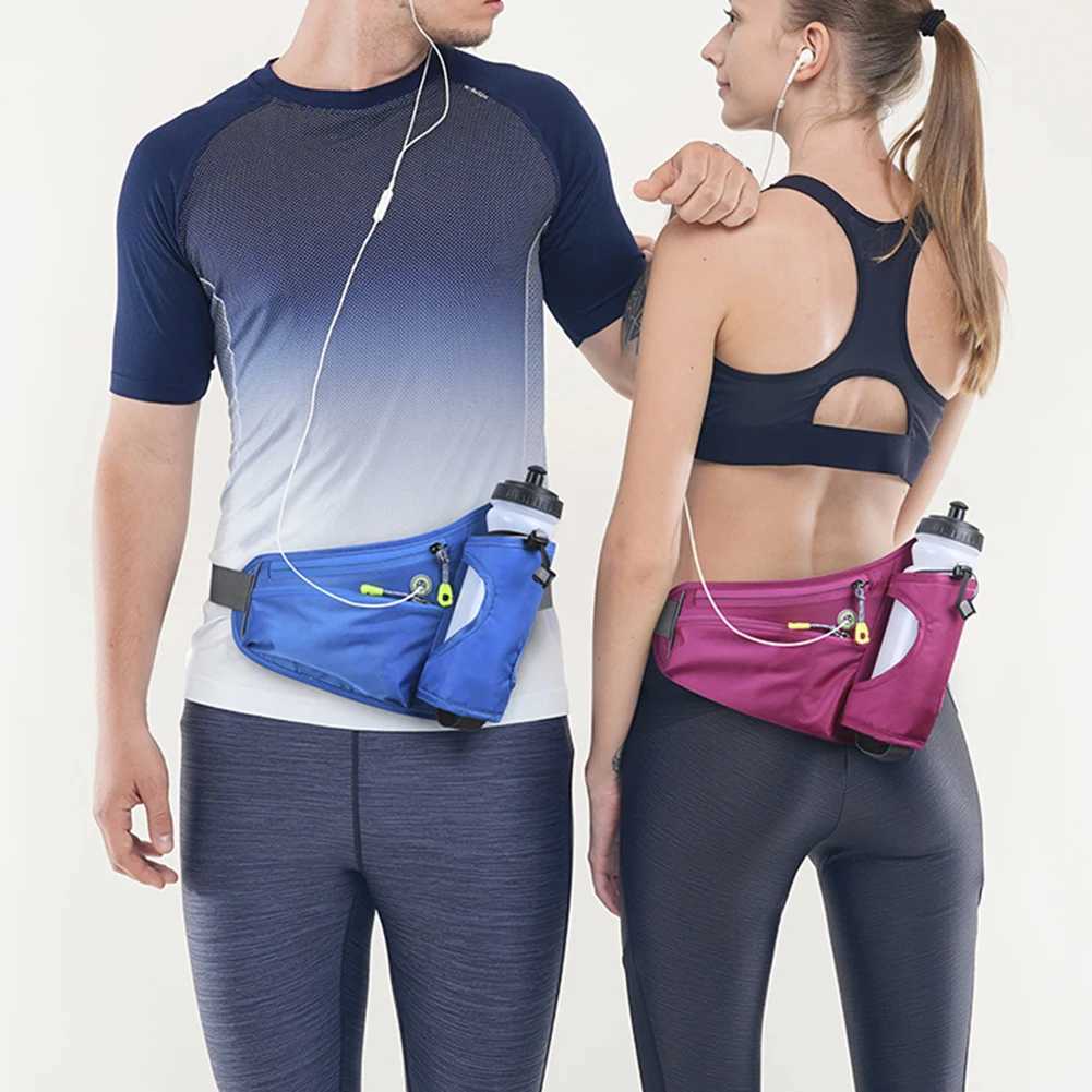 Running Waist Bags Water Bottle Holder Hydration Belt Bag Men Women Sports Fanny Pack Gym Running Cell Phone Jogging Cycling BagT251128