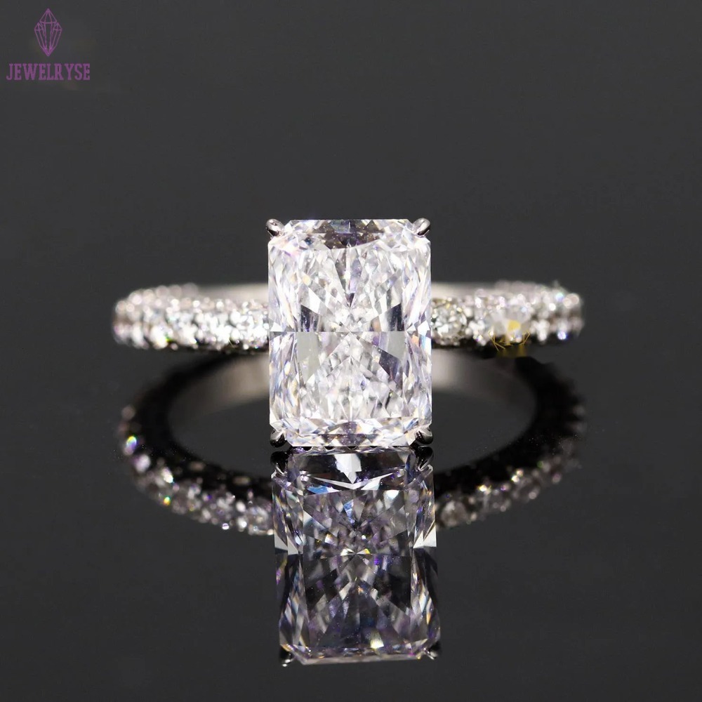 18K Gold Solid CVD VVS Clarity 1CT 2CT 3CT 4CT 5CT Radiant Cut Diamond Engagement Ring for Wedding Ring