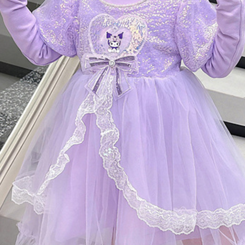 Disney baby designer clothing princess dress beach skirt A-line skirt spring baby designer girls' long-sleeve dress lace puffy dress children