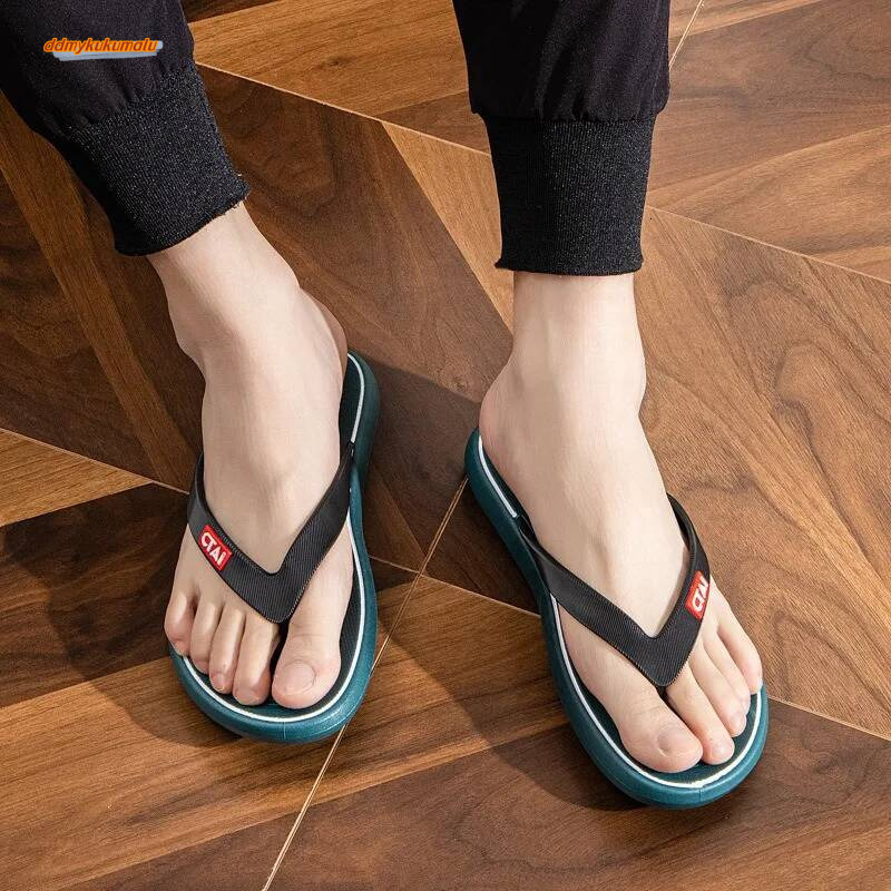 Summer Casual Comfortable Personality Trend Flip-flops Daily Outdoor Simple Flat Heel Pinch Foot PVC Cool Slippers ddmykukumalu