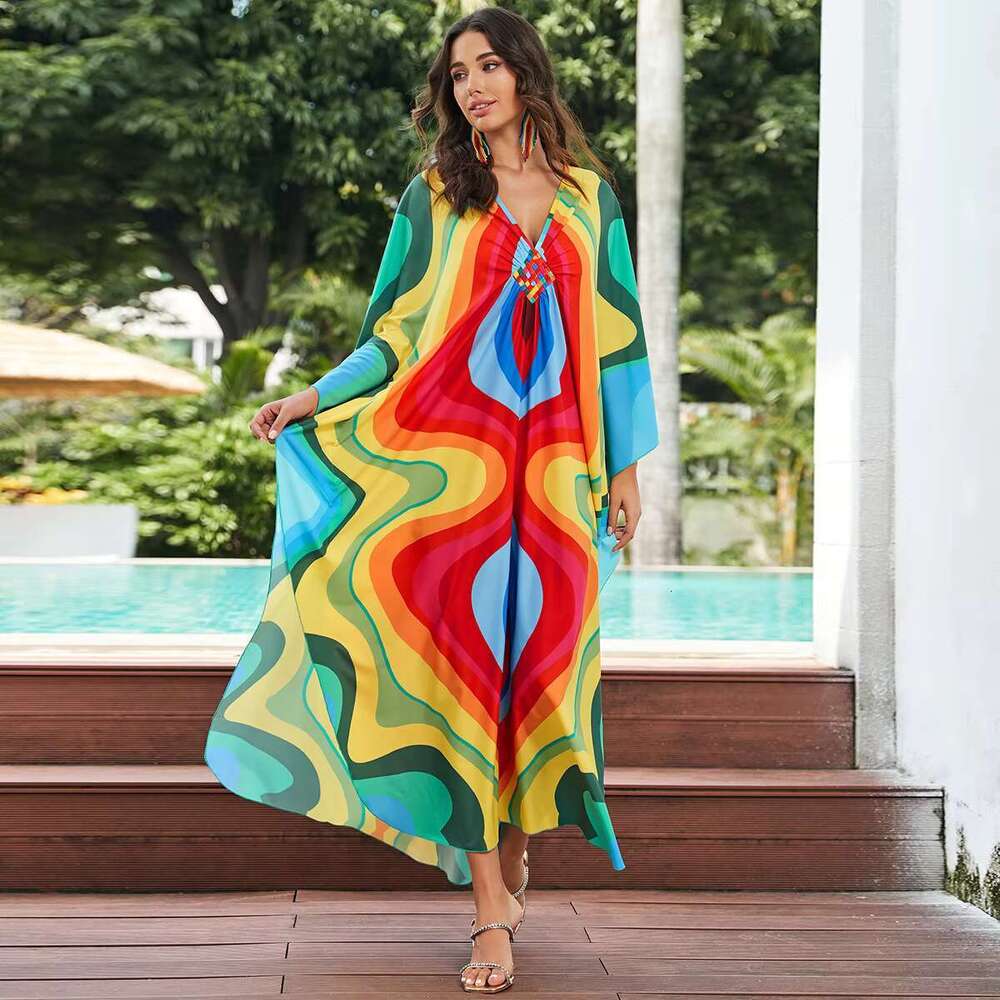 DHEssentials 2025 Holiday Robe Loose Swing Beach Covered Kaftan