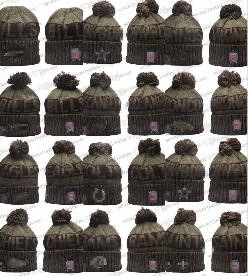 2025 All Baseball Beanies American football Winter Sport camo Knit Hat Brown warm Skull Caps Full Closed Cap Basketball Striped 9Knitted Pompom Beanie Hat N28-07