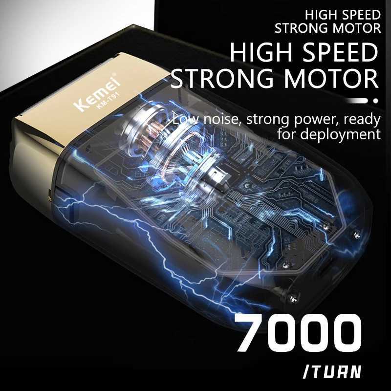 Kemei Electric Triple Blades Razor Rechargeable Barber Foil Shavers Professional Cordless Bald Head Shaving Machine Men KM-T91 C251128