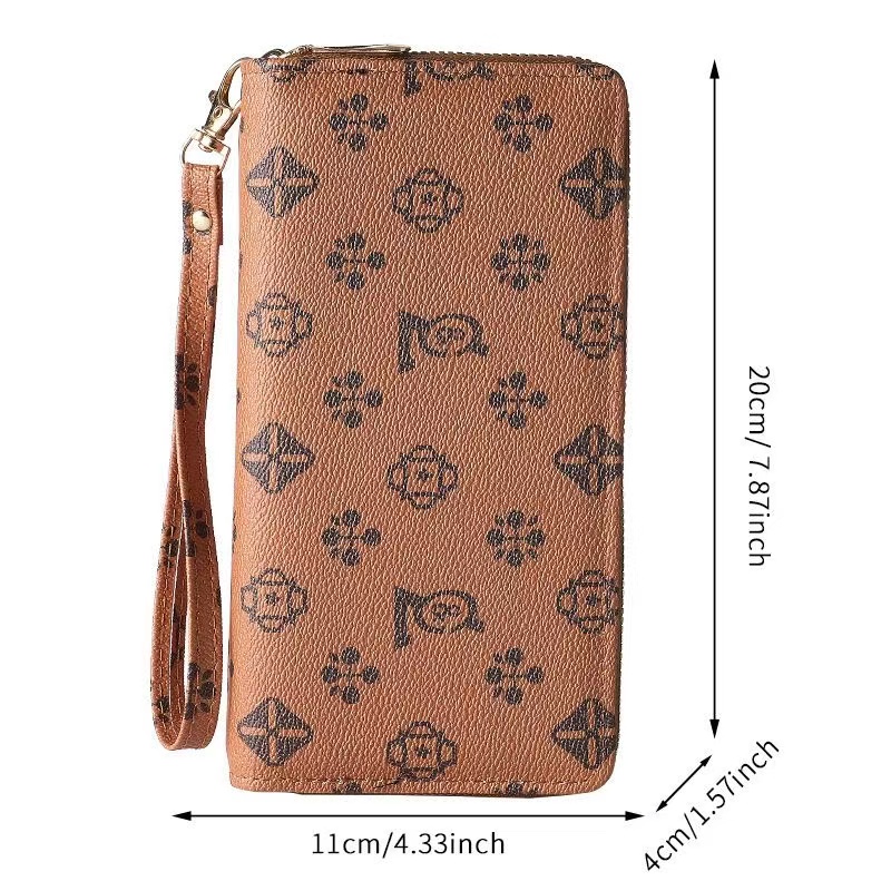 New Long Designer Wallet, Fashionable Double Zipper Large Capacity Women's Wallet