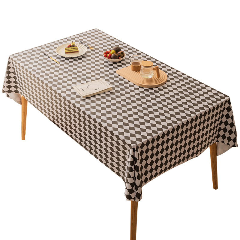 T0433 Tablecloth waterproof and oil-proof disposable coffee table tablecloth rectangular light luxury diamond tablecloth wholesale