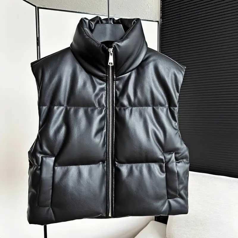 2025 Fashionable Short Autumn Winter Vest Womens Stand Collar Jacket Korean Style Casual Design Sense Niche Market OuterwearT251128
