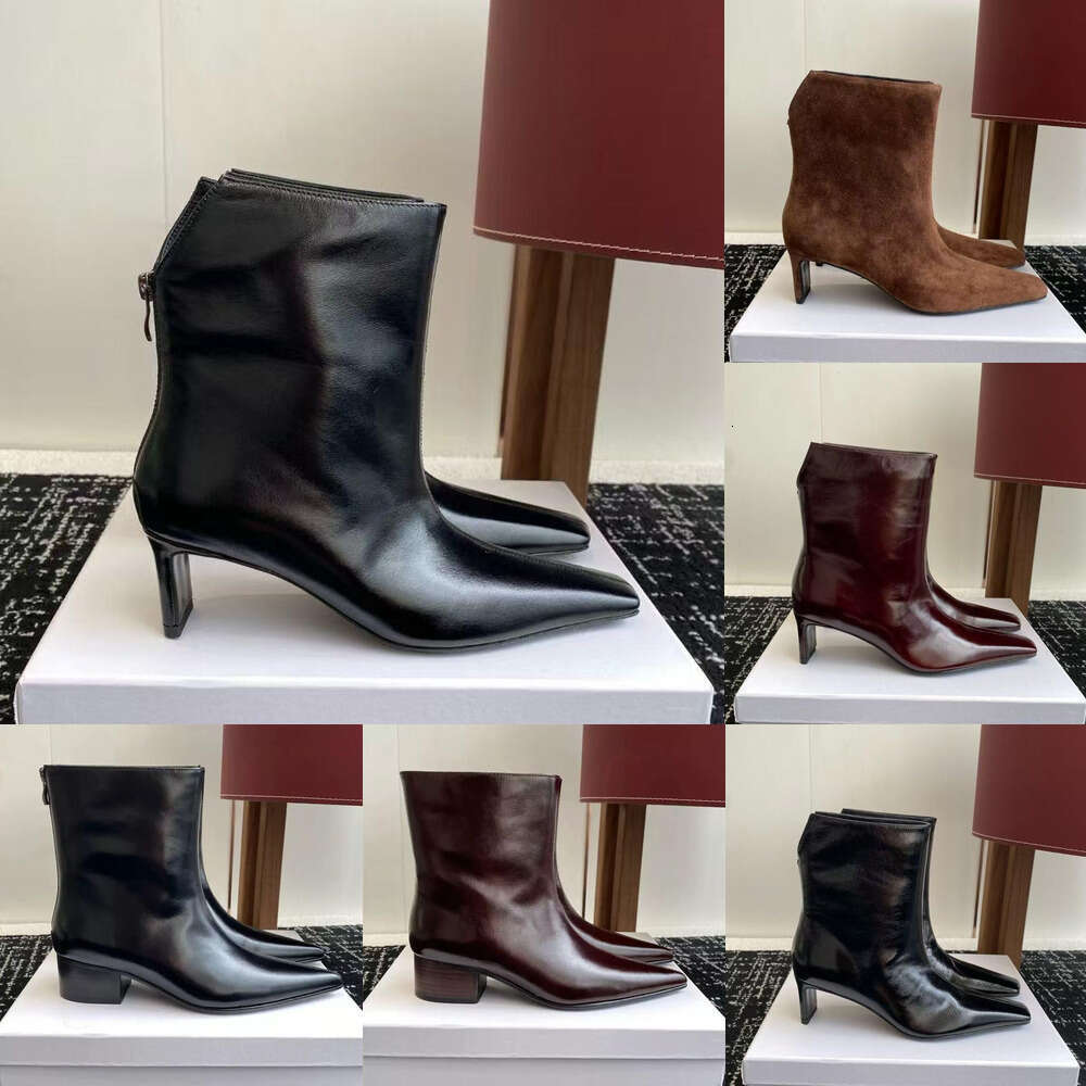 womens shoes lady work boot top Luxury Khaite square toe Suede leather Stiletto Heel booties ankle boots designer boot woman shoe fashion short boot