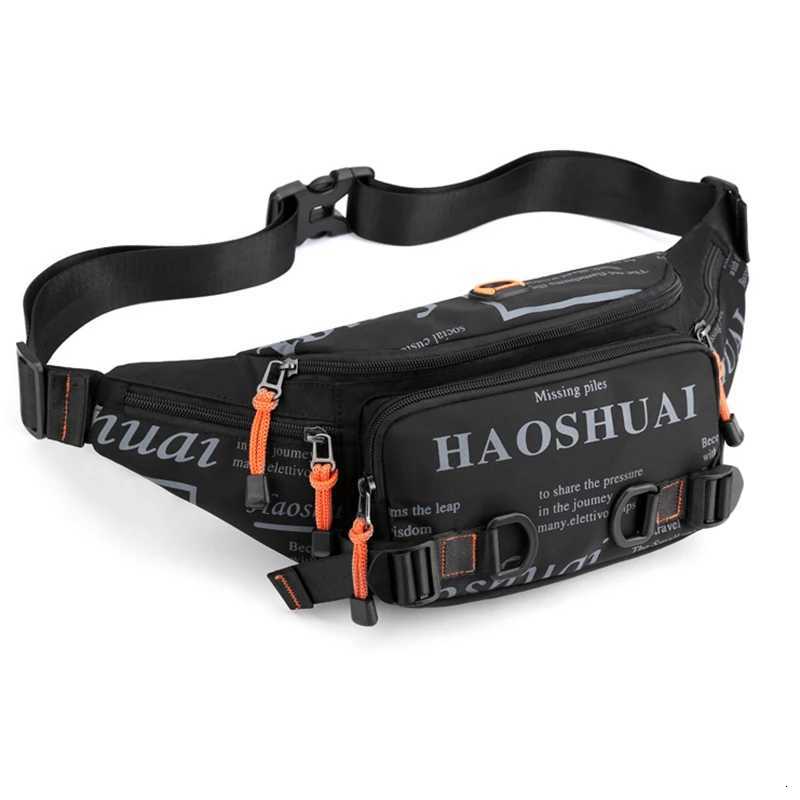Men Waist Fanny Pack Belt Bag Running Nylon Waterproof Multi-purpose Travel Sports Male Sling Chest Bum Hip BagsT251128