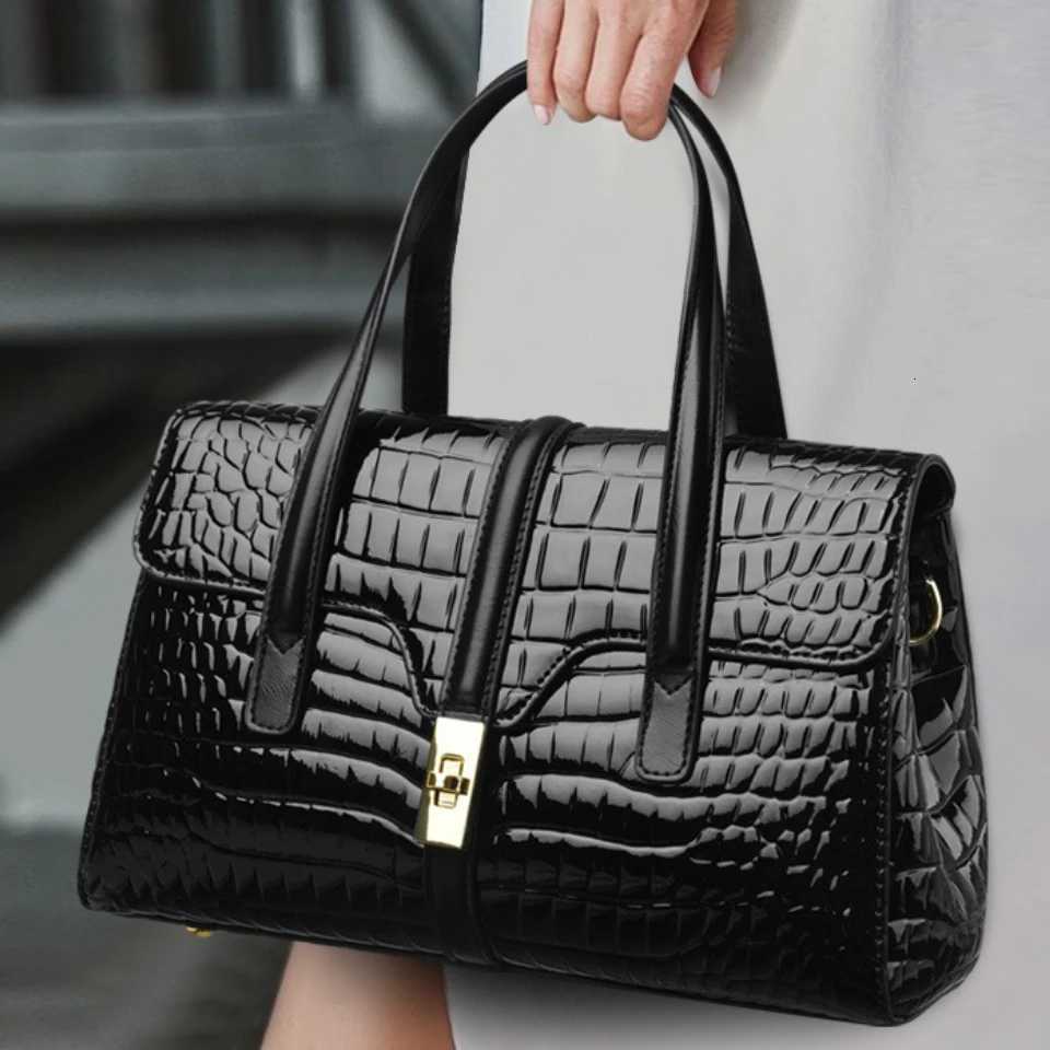 Luxury Shoulder Tote Bag Alligator Patent Leather Hand Bags for Women 2025 Designer Daily commuting Handbags HIgh Quality Sac K251128