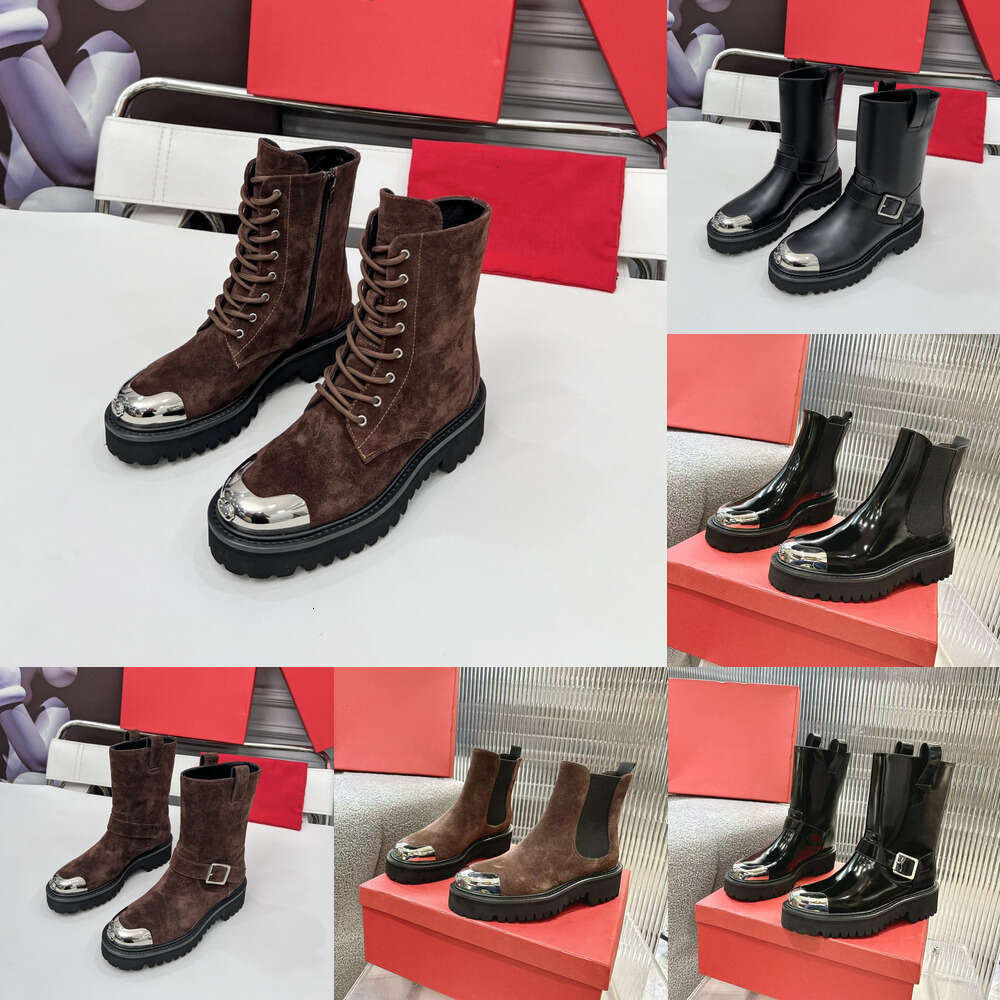 Top quality luxury Martin boots Designer boots woman shoe sheepskin Suede Patent Leather flat Boot Ankle Boots knight boots Fashion booties moto booties lady boot