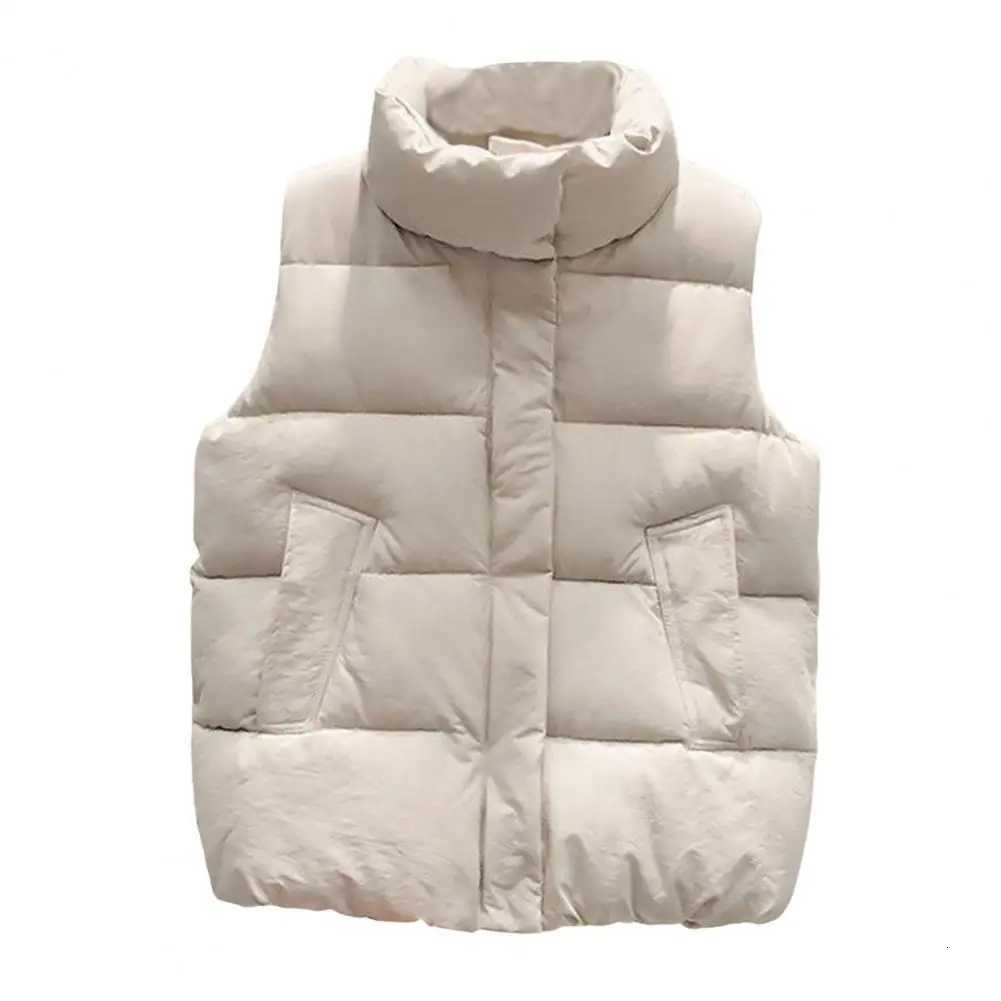 Women s Cropped Puffer Vest Zip Up Stand Collar Warm Sleeveless Padded Jacket Coat for Fall WinterT251128