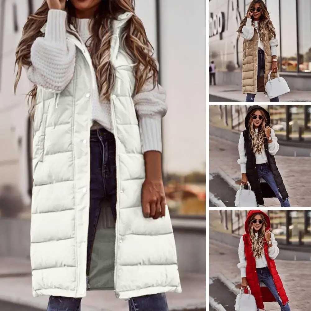 Long with Hood Outdoor Vest Down Womens Jacket Quilted Coat Sleeveless Jacket Winter Light Weight SweatersT251128