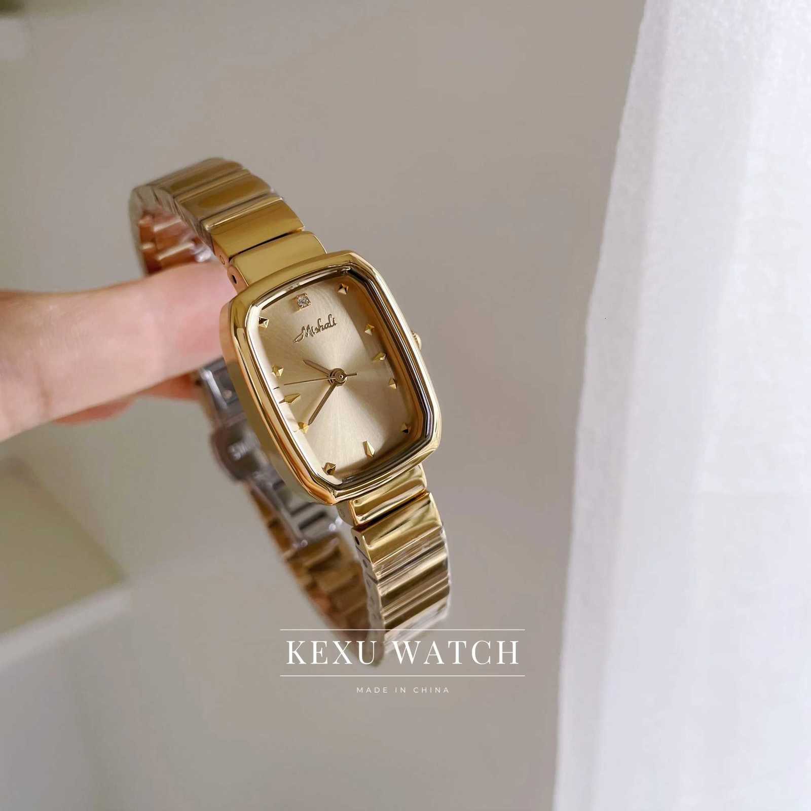 Mishali Watch Dainty Gold/Green/Blue/Black/Silver Dial Watch for Wen Elegant Rectangar Face Quartz Wristwatch for Wen X251128