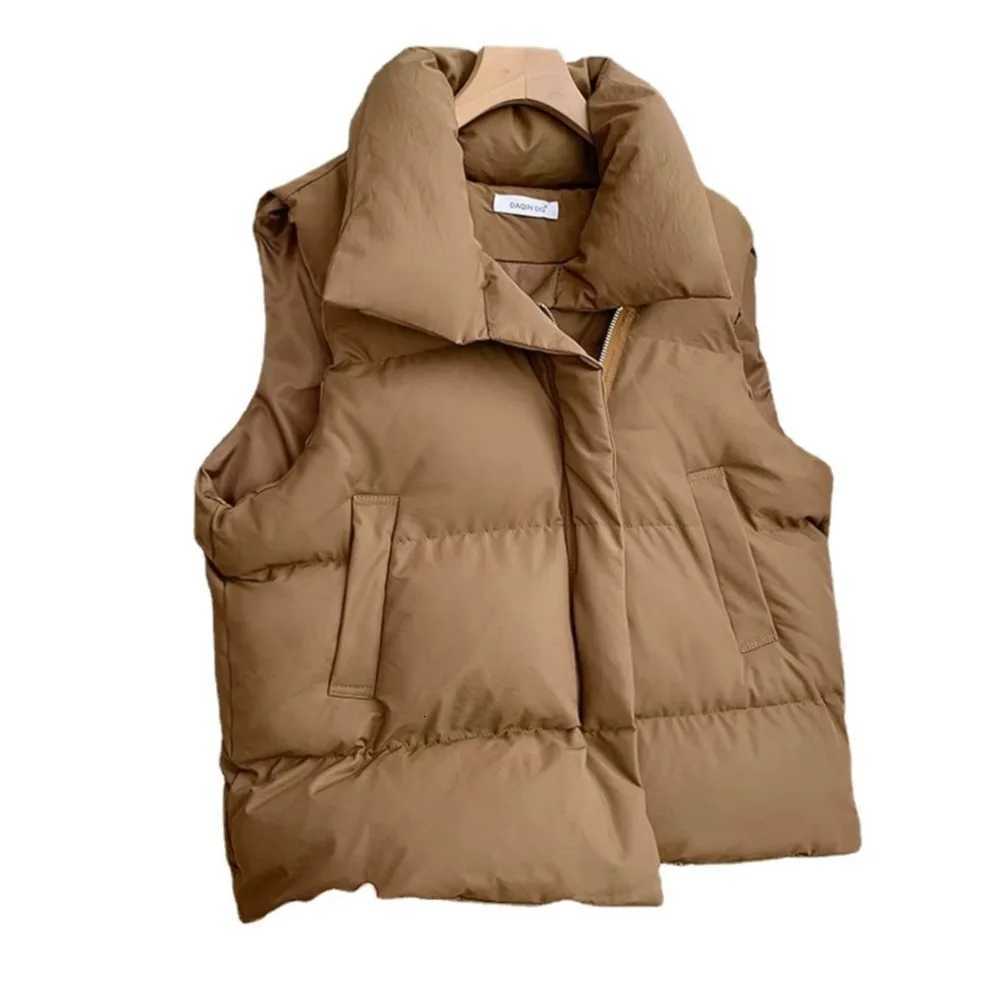Loose Down Feather Cotton Vest Bal Zipper Closure Color Commute Womens Vest Autumn Winter Fashion Ladies OuterwearT251128