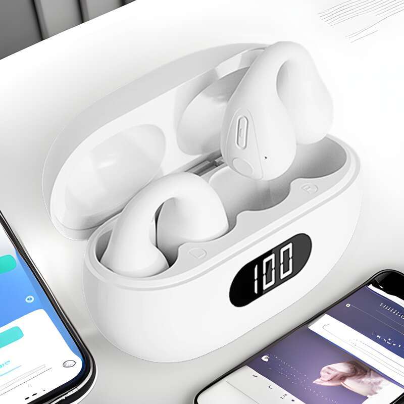 Famous Brand Famous Brand Bluetooth Earphones Bone Conduction Cancelling Wireless Long Battery Life High Power Running Sports Style Dual Mic Noise Red