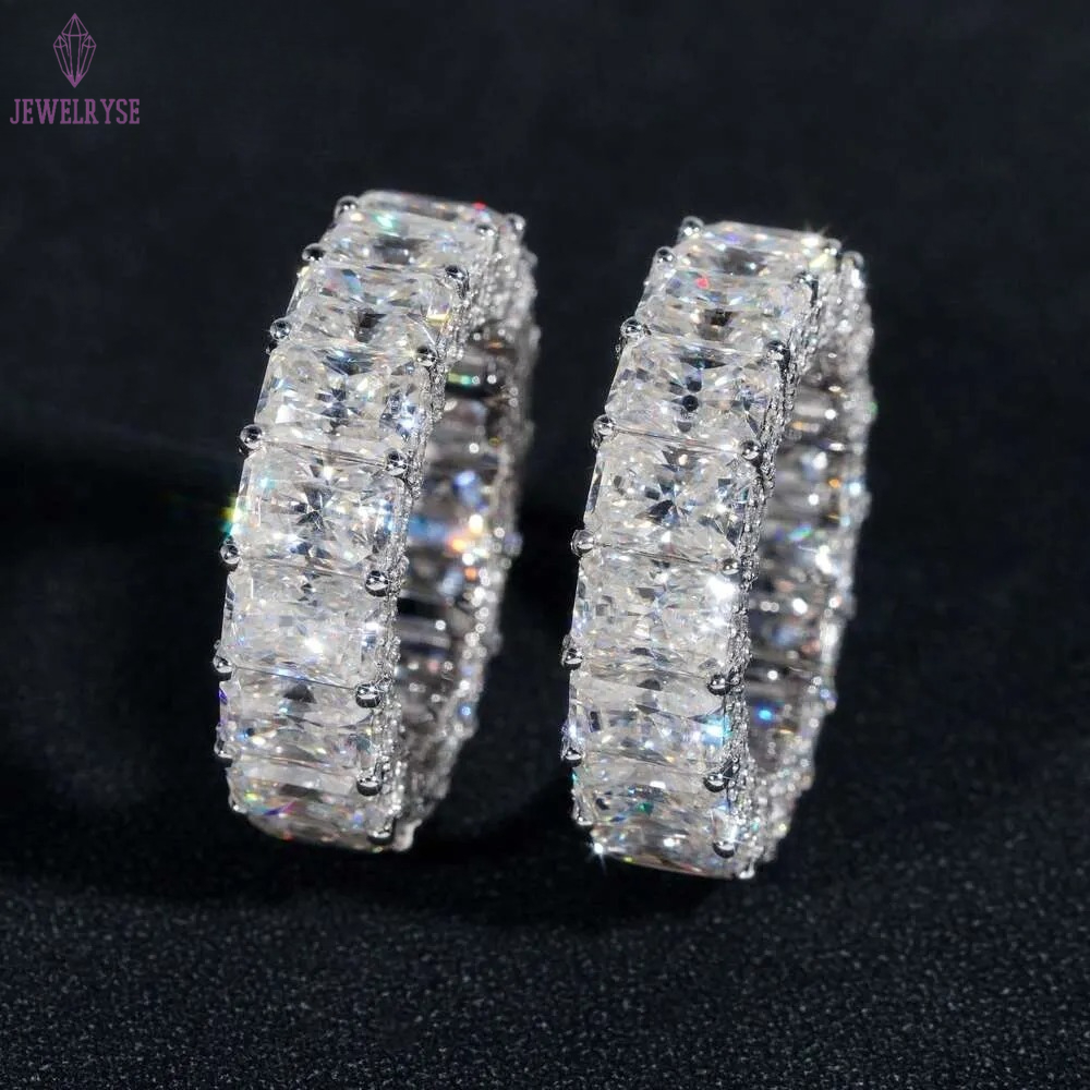 10k 14k 18k Real Gold Ring Wedding Band Full Eternity Lab Grown Vvs Moissanite Diamond 925 Jewelry Engagement Eternity Band Ring