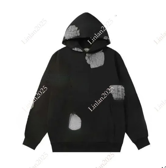 Designer Denim Hoodie Cotton Wreath Sweatshirt Tearly Hoodies Foam Printed Y2k Casual Puff Flower Pullover Kapok Clothing Long Sleve Fashion Streetwear Size M-2XL