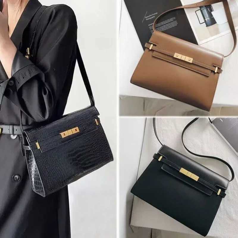 Luxury designer handbag fashionable underwear bag high-quality genuine leather horizontal shoulder large capacity square bag Z250425