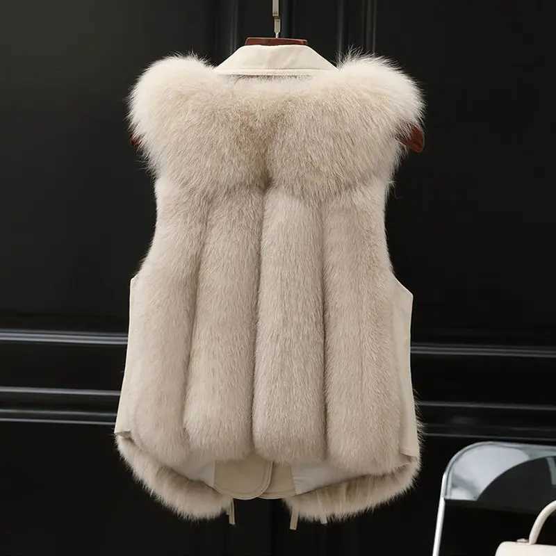 Leather Vest Womens Short Coat 2025 Autumn and Winter New Splicing Imitation Wool Vest Fashionable YoungT251128