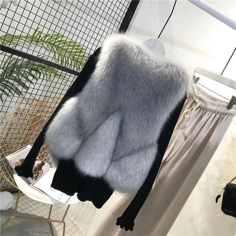 New 2023 Winter Casual Sleeveless Womens Faux Fur Vest Coat Fashion Temperament Versatile Faux Fur Female Tank Top JacketT251128