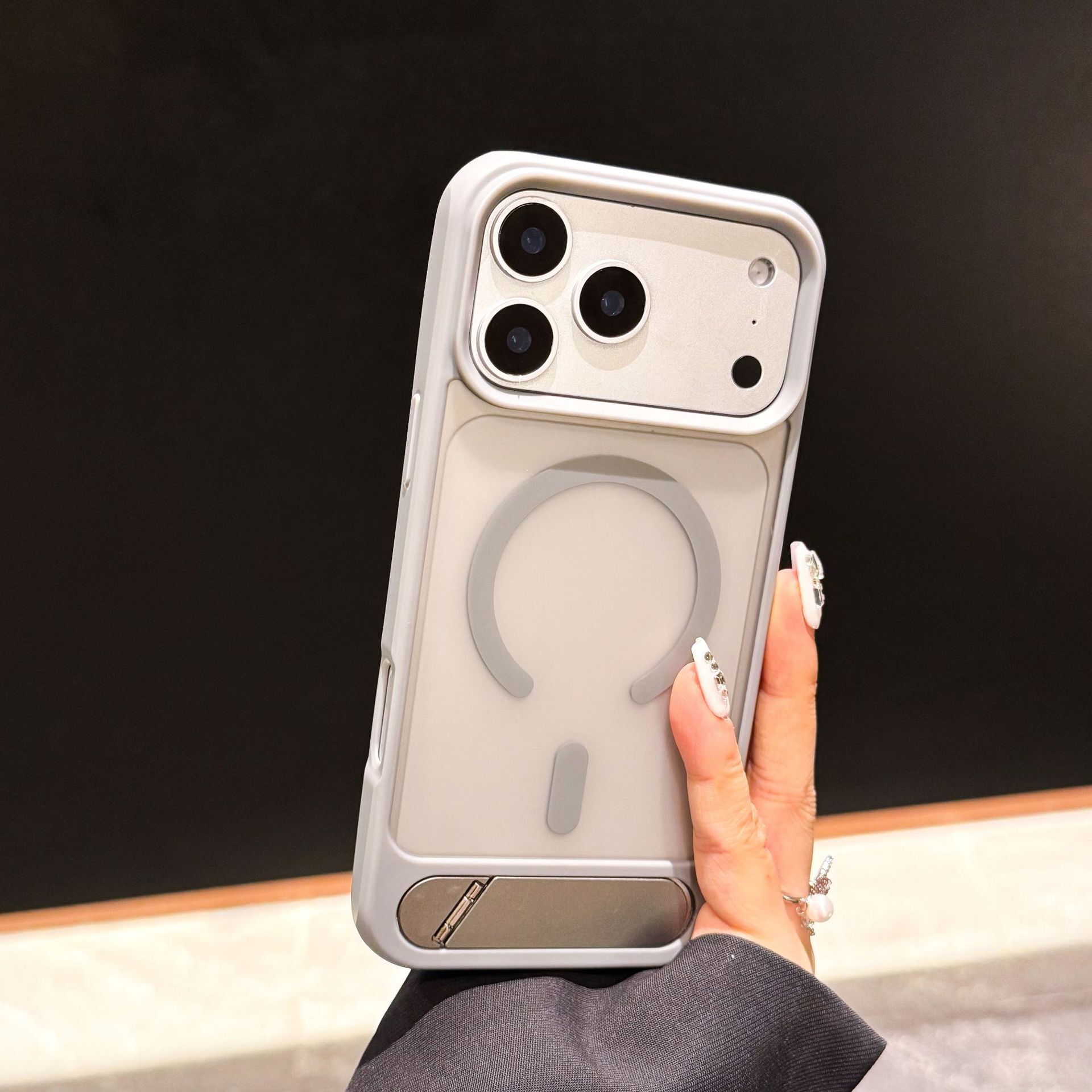 Slant Flip Stand Magnetic Phone Case Compatible iPhone 17 Pro Max Skin Feel Protective Cover iPhone 16/15