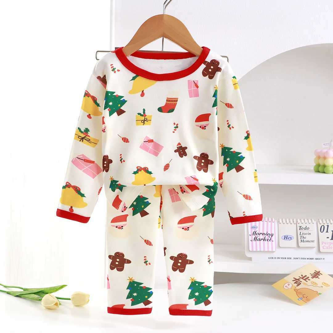 Christmas Soft Touch Children Pajama Sets Unisex New Year Long Sleeve Pants Sleepwear Suitable Gentle Night Sleep For Boys Girls H260403